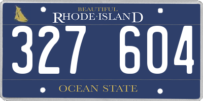 RI license plate 327604