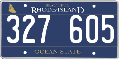 RI license plate 327605