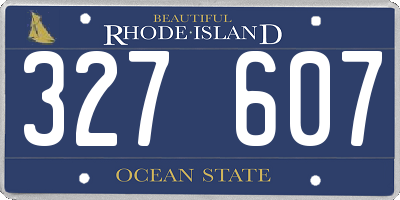 RI license plate 327607