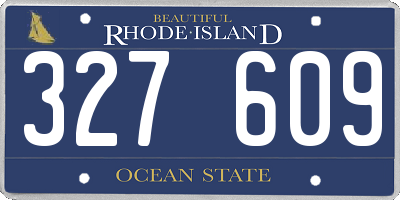 RI license plate 327609