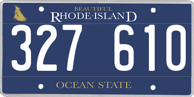 RI license plate 327610