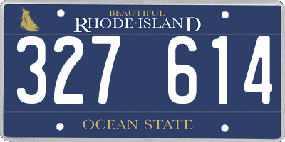 RI license plate 327614