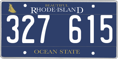 RI license plate 327615