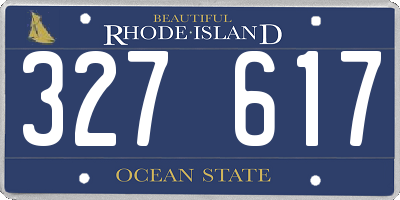 RI license plate 327617