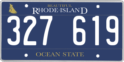 RI license plate 327619