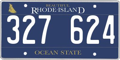 RI license plate 327624