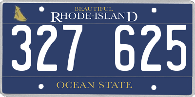 RI license plate 327625