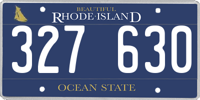 RI license plate 327630