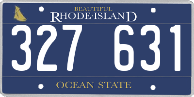 RI license plate 327631
