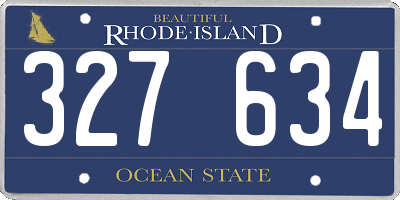 RI license plate 327634