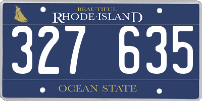 RI license plate 327635
