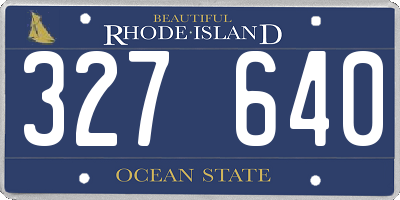RI license plate 327640
