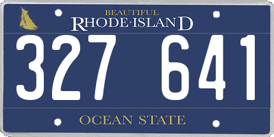 RI license plate 327641