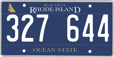 RI license plate 327644