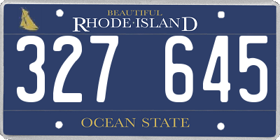 RI license plate 327645