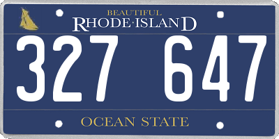 RI license plate 327647