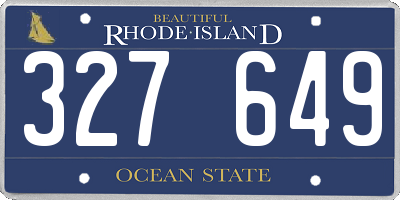 RI license plate 327649
