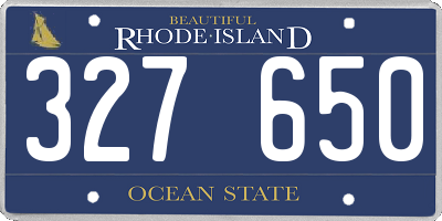 RI license plate 327650