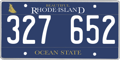 RI license plate 327652