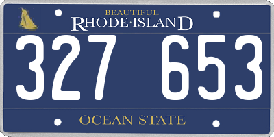 RI license plate 327653