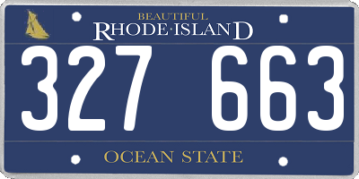 RI license plate 327663