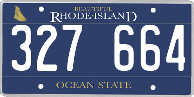 RI license plate 327664