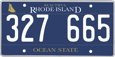 RI license plate 327665