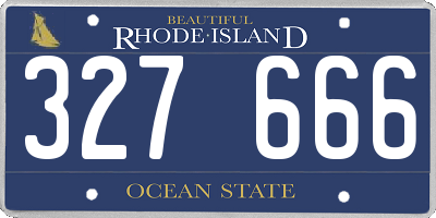 RI license plate 327666