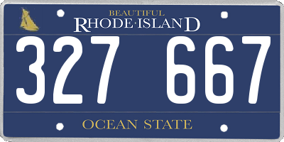 RI license plate 327667