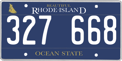 RI license plate 327668