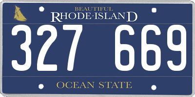 RI license plate 327669