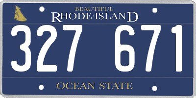 RI license plate 327671