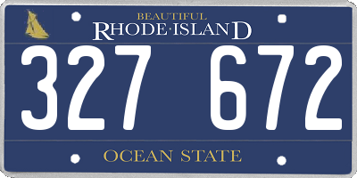 RI license plate 327672