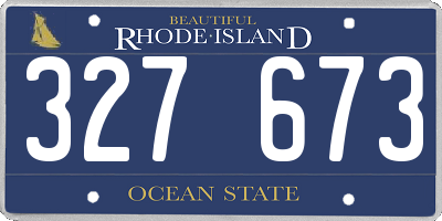 RI license plate 327673