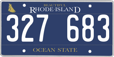 RI license plate 327683