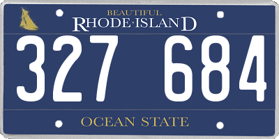 RI license plate 327684