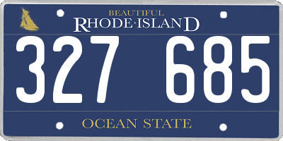 RI license plate 327685