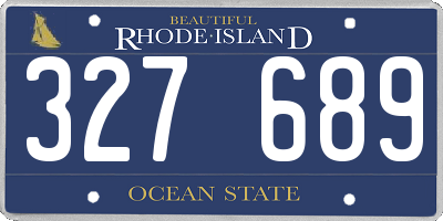 RI license plate 327689