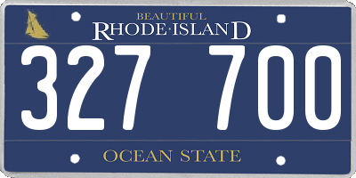 RI license plate 327700