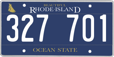 RI license plate 327701