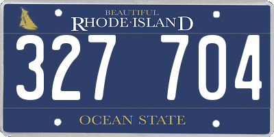RI license plate 327704