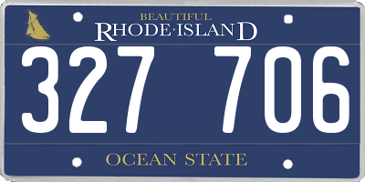 RI license plate 327706