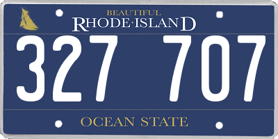 RI license plate 327707