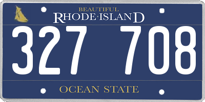 RI license plate 327708