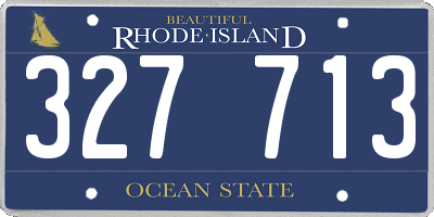 RI license plate 327713