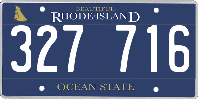RI license plate 327716