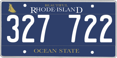 RI license plate 327722