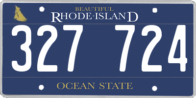 RI license plate 327724