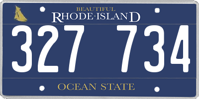 RI license plate 327734