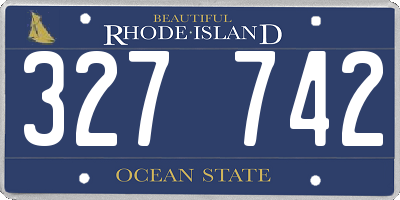 RI license plate 327742